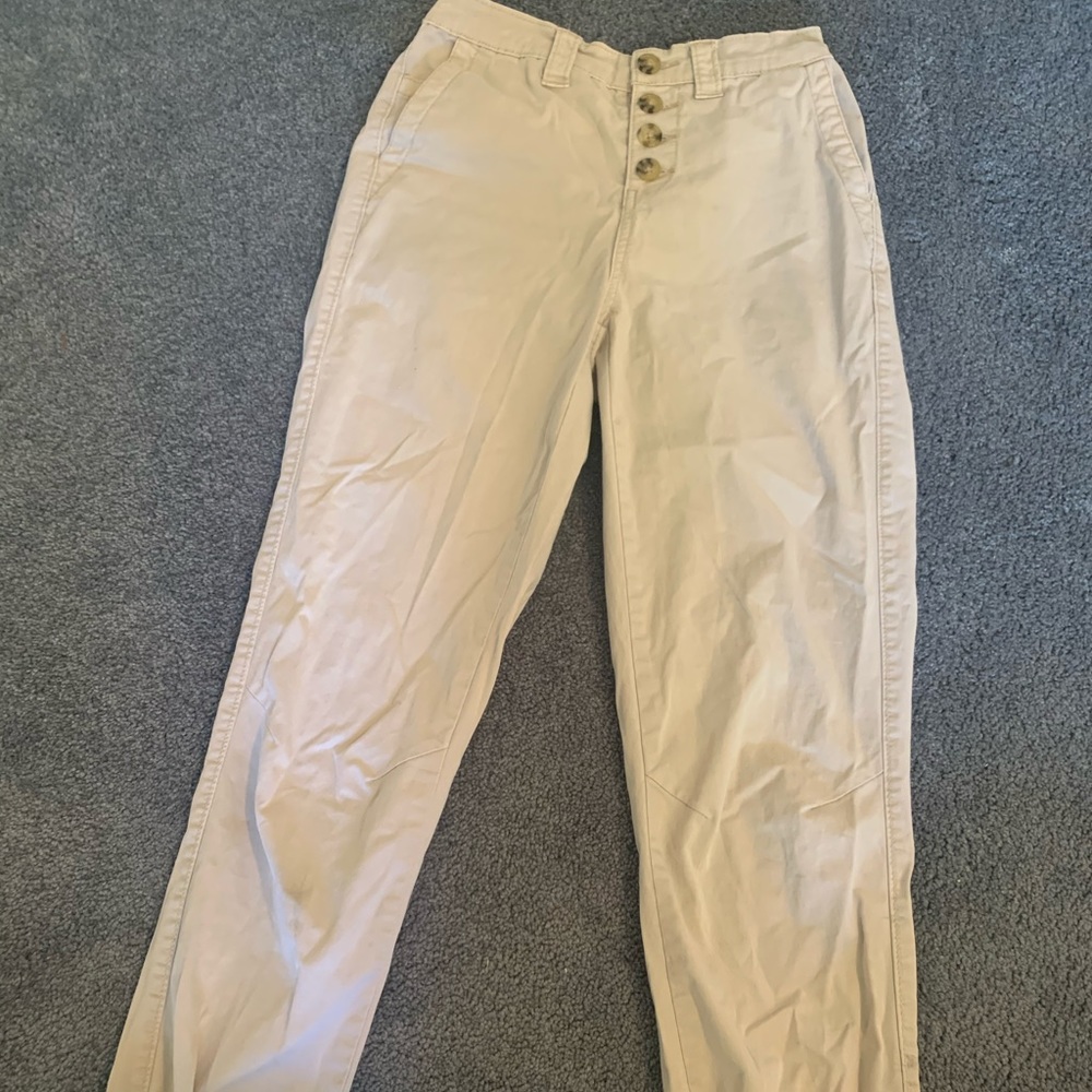 High waisted khaki pants